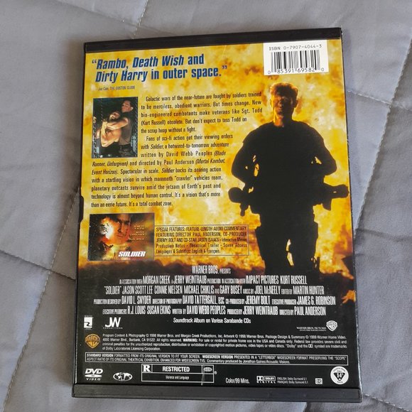 Soldier DVD 1998 Paul Anderson Kurt Russell Snapper Case - Picture 2 of 4